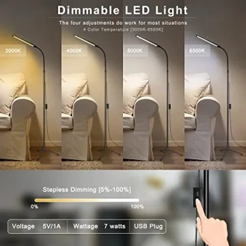 EBEST LED Floor Lamp with Adjustable Brightness and Modes