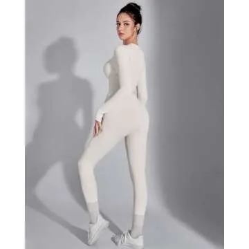 SUUKSESS Women 2 Piece Seamless Ribbed Workout Sets With Zip Up Jacket High Waisted Gym Yoga Leggings