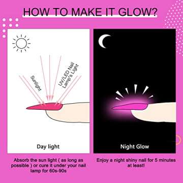 vrenmol Glows in the Dark Gel Nail Polish Set - 6 Colors Luminous Spring Neon Gel Polish Soak Off U V Fluorescent Bright Colors Glows in Dark Effect Gel Polish for DIY Nail Art Design