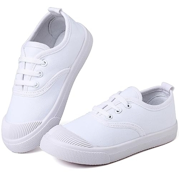 Lightweight Toddler Canvas Sneakers - Slip-On & Lace-Up White Kids Shoes