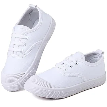 Lightweight Toddler Canvas Sneakers - Slip-On & Lace-Up White Kids Shoes