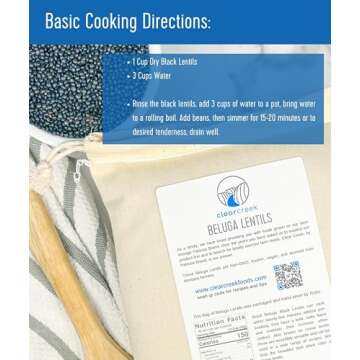 Black Lentils | Caviar or Beluga Lentils | 4 lbs | Non-GMO | Kosher | Vegan | Non-Irradiated