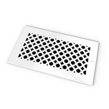 SABA Home Decor Air Vent Cover Grille - Acrylic Plexiglass 4 x 10 with Screws Duct Opening, 6 x 12 Overall White Finish Decorative Covers for Walls & Ceilings NOT for Floor USE, Venetian