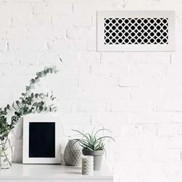 SABA Home Decor Air Vent Cover Grille - Acrylic Plexiglass 4 x 10 with Screws Duct Opening, 6 x 12 Overall White Finish Decorative Covers for Walls & Ceilings NOT for Floor USE, Venetian