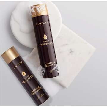 L'ANZA Keratin Healing Oil Lustrous Conditioner, Deep Conditioner for Dry Damaged Hair, Boosts Shine, Strength and Hair Health, Repair Damage and Prevent Frizz, Sulfate Free, Cruelty Free (8.5 Fl Oz)