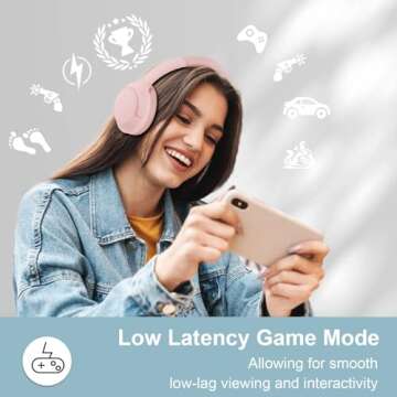T-fun NC50 Hybrid Active Noise Cancelling Headphones Wireless Bluetooth 5.3, Foldable Over Ear Headphones, Custom EQ via App, 65 Hours Playtime, Low Latency Game Mode, Multipoint Connection