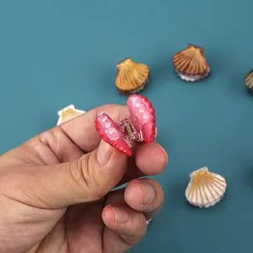 ASUNFO Pack of 10 Mini Seashell Hair Claw Clips Jaw Clip Clamps Mermaid Hair Styling Cilps Accessories for Women Girls Marble Pattern