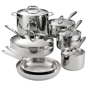 Tramontina Tri-Ply Clad 12-Piece Stainless Steel Cookware Set