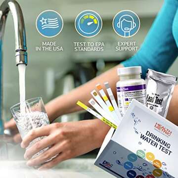 Drinking Water Test Kit for Home Tap and Well Water - Easy to Use Testing Strips for Lead Bacteria p...