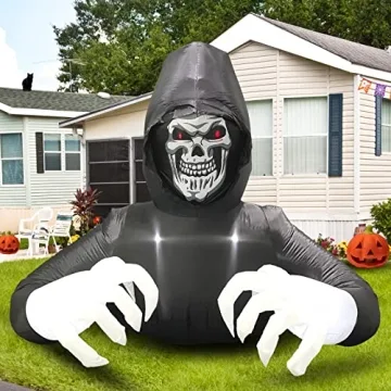 Buheco 6FT Inflatable Grim Reaper for Halloween Decoration