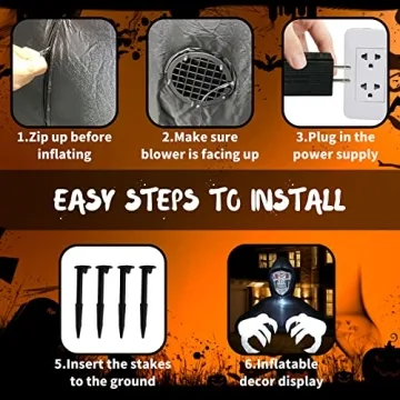 Buheco 6FT Inflatable Grim Reaper for Halloween Decoration