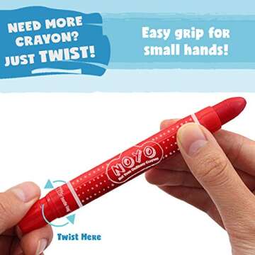 DOODLE HOG Washable Crayons 36 Colors, Kids and Toddler Crayons, Watercolor, Non Toxic, 3 in 1, Gel Crayons for Kids Ages 4-8