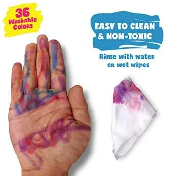 DOODLE HOG Washable Crayons 36 Colors, Kids and Toddler Crayons, Watercolor, Non Toxic, 3 in 1, Gel Crayons for Kids Ages 4-8