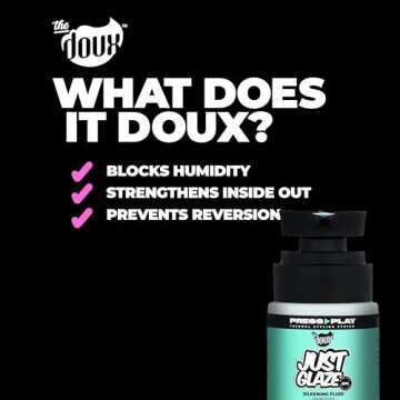 The Doux JUST GLAZE Silkening Fluid - Blowout Primer to Fight Frizz and Block Humidity with Heat Protection