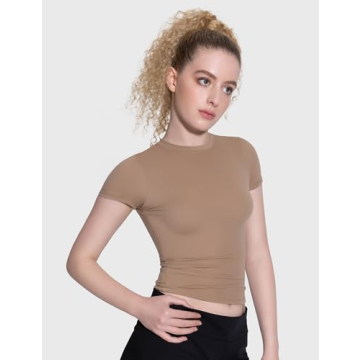 PUMIEY Women's Slim Fit Double Lined T-Shirt - Comfort & Style