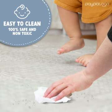 Play Platoon Non-Toxic Extra-Thick Childrens Foam Play Mats for Floor, 9 Tiles - 72 x 72 inch Comfortable Cushioned Foam Floor Puzzle Tiles for Kids & Toddlers with 24 x 24 inch Sets - Khaki