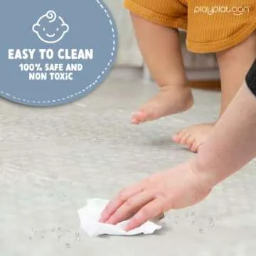 Play Platoon Non-Toxic Extra-Thick Childrens Foam Play Mats for Floor, 9 Tiles - 72 x 72 inch Comfortable Cushioned Foam Floor Puzzle Tiles for Kids & Toddlers with 24 x 24 inch Sets - Khaki