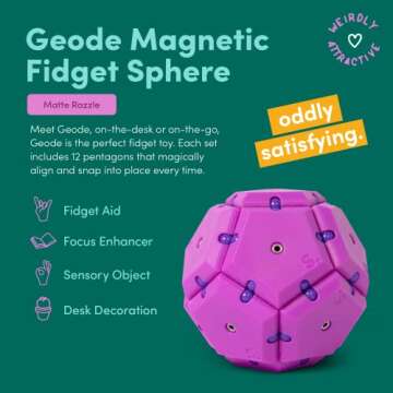 Speks Geode Pentagons Magnetic Fidget Toy for Adults & Teens 14+ | Sensory Gadget for Stress Relief,...