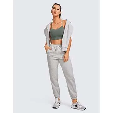 CRZ YOGA Butterluxe Womens Y-Back Racerback Sports Bra - Spaghetti Straps Wireless Scoop Neck Athletic Padded Yoga Tops Grey Sage Medium