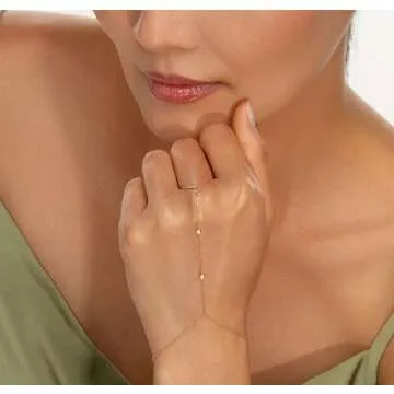 Gokeey Dainty Gold Ring Hand Chain - Trendy Jewelry for Women