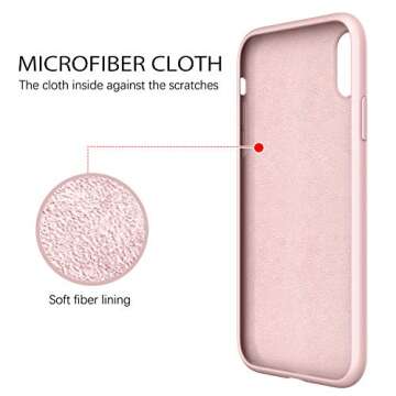 DUEDUE for iPhone 11 Case, Phone Cases for iPhone 11, Liquid Silicone Soft Gel Rubber Slim Cover with Microfiber Cloth Lining Cushion Shockproof Case for Apple iPhone 11 6.1", Pink Sand