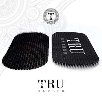 TRU BARBER Hair Grippers® for Men and Women 2pcs - Salon and Barber, Hair Clips for Styling, Sectioning, Cutting and Coloring, Nonslip Grips, Hair holder (Black/White)