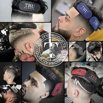 TRU BARBER Hair Grippers® for Men and Women 2pcs - Salon and Barber, Hair Clips for Styling, Sectioning, Cutting and Coloring, Nonslip Grips, Hair holder (Black/White)