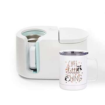 PYD Life Sublimation Coffee Mugs 10 OZ White Blanks Stainless Steel Double Wall Tumbler with Handle and Lid for Mug Tumbler Press Machine Sublimation Print 4 Pack