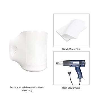 PYD Life Sublimation Coffee Mugs 10 OZ White Blanks Stainless Steel Double Wall Tumbler with Handle and Lid for Mug Tumbler Press Machine Sublimation Print 4 Pack