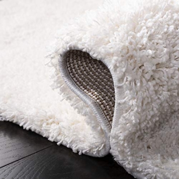 SAFAVIEH California Shag Collection Area Rug - 5'3" x 7'6", White, Non-Shedding & Easy Care, 2-inch Thick Ideal for High Traffic Areas in Living Room, Bedroom (SG151-1010)