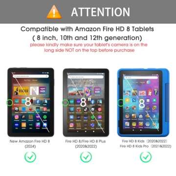 OMOTON Screen Protector for New Amazon Kindle Fire HD 8/8 Plus/Kids/Kids Pro Tablet(2024/2022/2020, ...