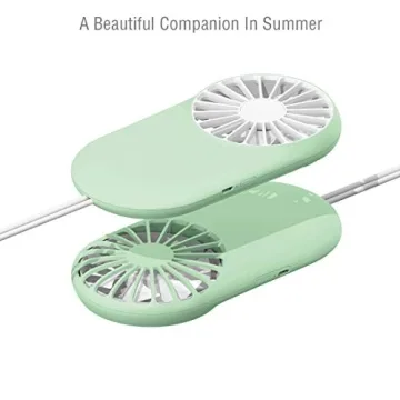 KINGRUNNING Mini Handheld Fan, Powerful Small Personal Portable Fan Speed Adjustable USB Rechargeable for Travel, 5V 900mAh, Green