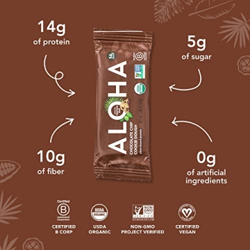 Aloha Organic Plant Based Protein Bars Chocolate Chip Cookie Dough