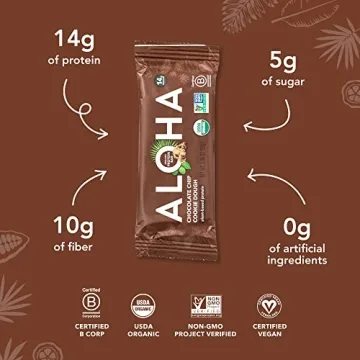 Aloha Organic Plant Based Protein Bars Chocolate Chip Cookie Dough