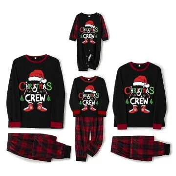 WephuPSho Christmas Family Matching Pajamas, Festive Xmas Jammies Sets for the Whole Family, Holiday Pjs Christmas(#00-2, Mom, L)