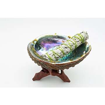 Smudging Kit with Abalone Shell, Wooden Tripod, White Sage Smudge Stick.(Full Size)