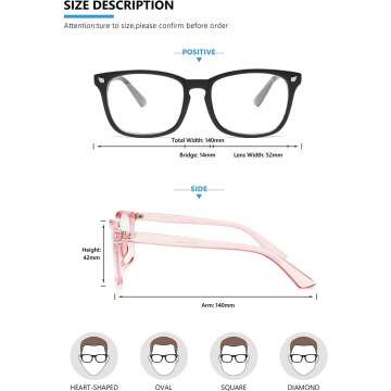 Blue Light Blocking Glasses - 2 Pack Stylish Designs