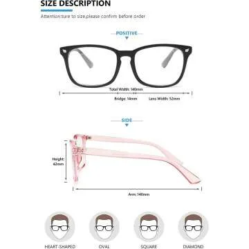 Blue Light Blocking Glasses - 2 Pack Stylish Designs