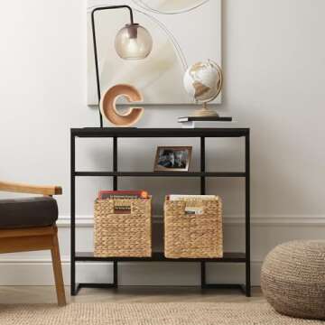 Casafield 10.5" x 10.5" Water Hyacinth Storage Baskets, Natural - Set of 6 Collapsible Cube Organize...