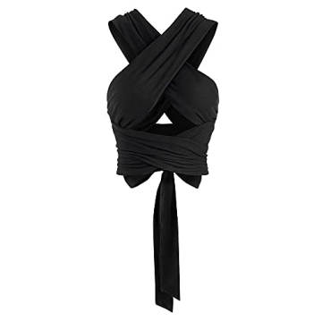 ZAFUL Ribbed Halter Crop Top - Ruched Lace-up Cami - Versatile Design