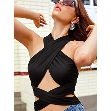 ZAFUL Versatile Ribbed Halter Crop Top for Any Occasion