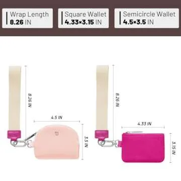 Keychain Wallet Mini Zip Around Wristlet Wallets for Women Detachable Dual Pouch Wristlet Portable Coin Purse Small Wallets