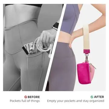 Keychain Wallet Mini Zip Around Wristlet Wallets for Women Detachable Dual Pouch Wristlet Portable Coin Purse Small Wallets