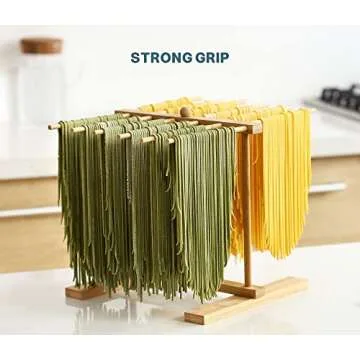 8SOM Bamboo Pasta Drying Rack Perfect for All Pasta Lovers