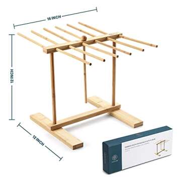 8SOM Bamboo Pasta Drying Rack Perfect for All Pasta Lovers