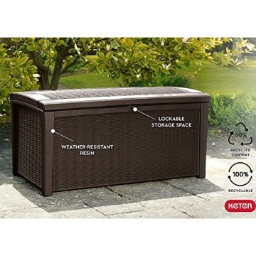 Keter Borneo 110 Gallon Waterproof Storage Box for Outdoors