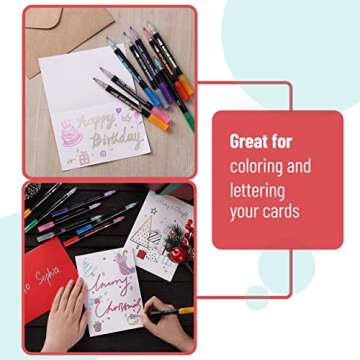 Mr. Pen - Double Line Shimmer Markers, 10 Colors, Self-Outline Metallic Pens, Craft Pens