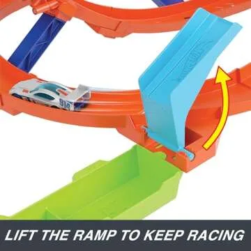 Hot Wheels Toy Car Track Set, Action Loop Cyclone Challenge, 18-in Tall, 2 Ways to Play & Easy Storage, with 1:64 Scale Vehicle