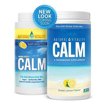 Natural Vitality Calm, Magnesium Citrate Supplement, Anti-Stress Drink Mix Powder, Lemon - 8 Ounce (...