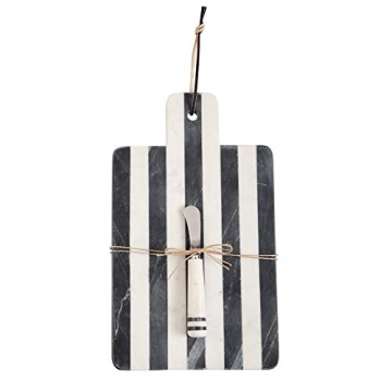 Mud Pie Striped Marble Board Set for Stylish Serving  